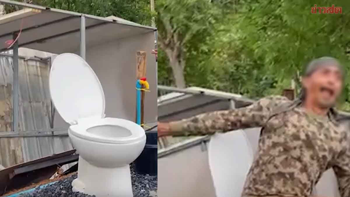 狂風捲走簡易洗手間 他如廁一臉懵